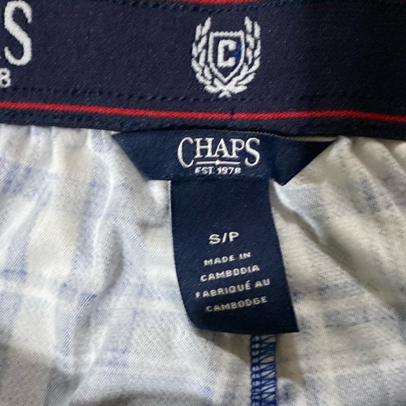 Chaps Men’s Flannel Shorts Blue Plaid Small - Picture 3 of 8